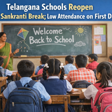 ChatGPT Image Jan 17, 2026, 12_56_29 PM Telangana Schools Reopen After Sankranti Break; Attendance Low on First Day