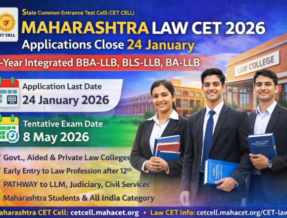 ChatGPT Image Jan 19, 2026, 06_26_24 PM Law Career After 12-thMaharashtra Law CET 2026: Applications Close on 24 January 2026